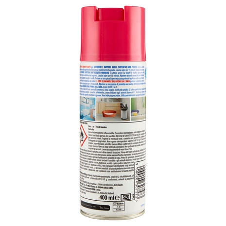 Oust 3 in 1 Spray Disinfettante per Superfici e Tessuti d'Arredo, Fragranza Floreale 400ml